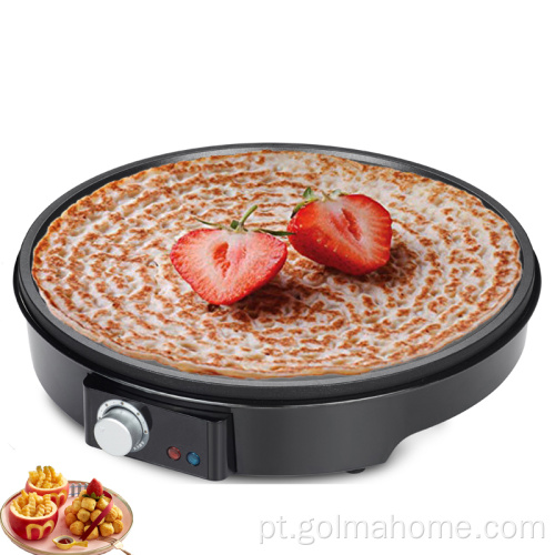 Máquina de crepe elétrica 1000 W, assadeira de crepe, panqueca, forma de pizza antiaderente, máquina de crepe de 12 polegadas elétrica